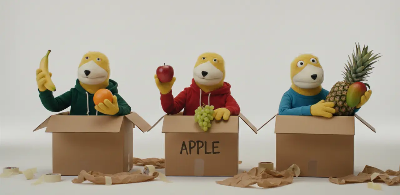 Flat_Eric x 3, in boxes holding fruits
