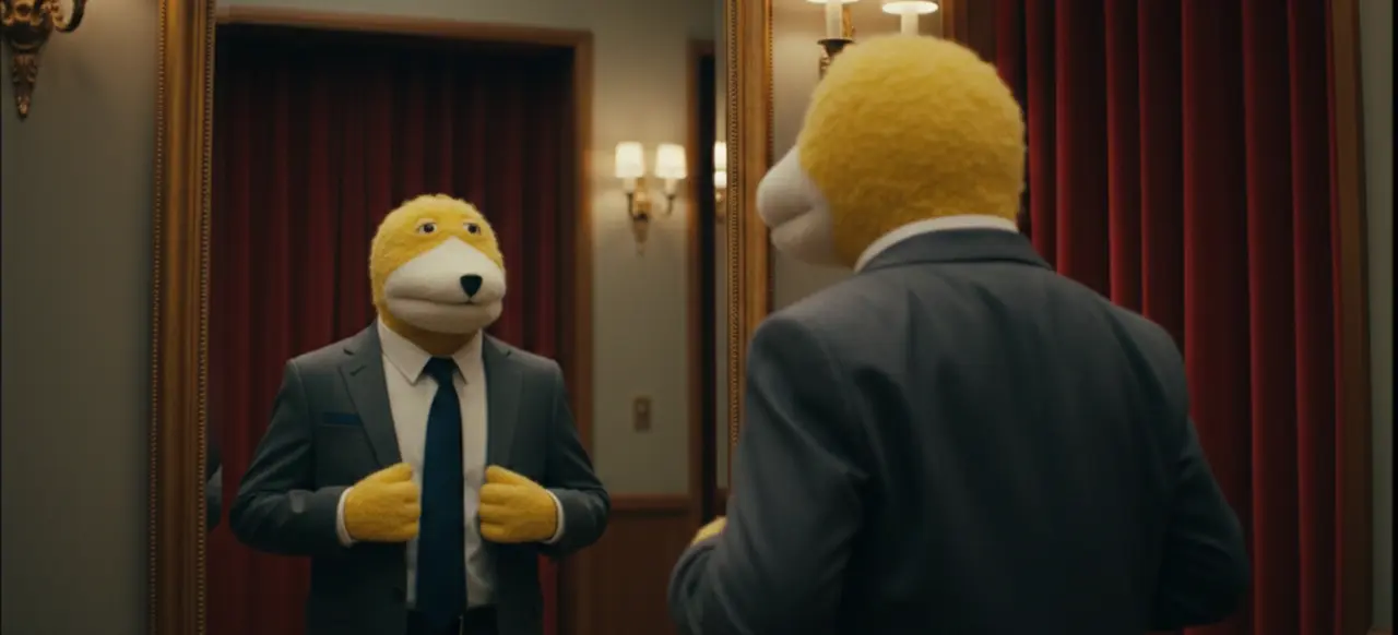 Flat_Eric looking in th mirror
