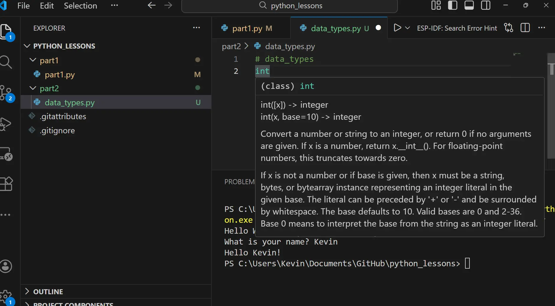 An image showing the tooltip when hovering over the int tooltip